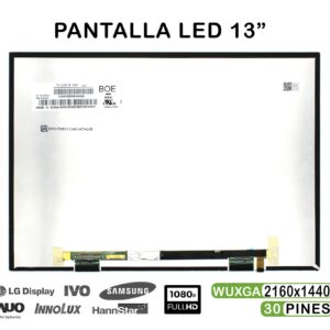 TELA LED DE 13" PARA PORTÁTIL P130ZFA-BA1 2160X1440 30 PINES
