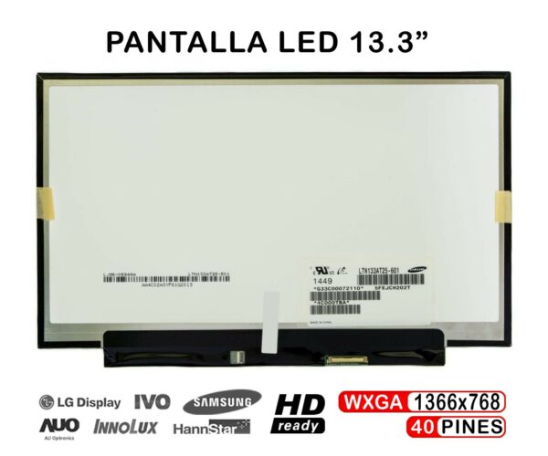 TELA LED DE 13.3" PARA PORTÁTIL LP133WH2 LTN133AT25-T01 LTN133AT25-601 LTN133AT25-501