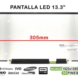 TELA LED DE 13.3" PULGADAS PARA PORTÁTIL SHARP LQ133M1JW02A FHD 30 PINES 305MM