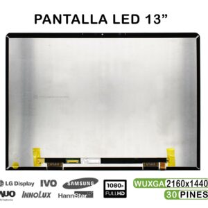 TELA LED DE 13" PARA PORTÁTIL TV130WTM-NH0 2160X1440 30 PINES CON CRISTAL