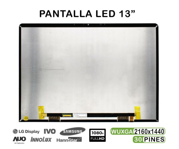 TELA LED DE 13" PARA PORTÁTIL TV130WTM-NH0 2160X1440 30 PINES CON CRISTAL
