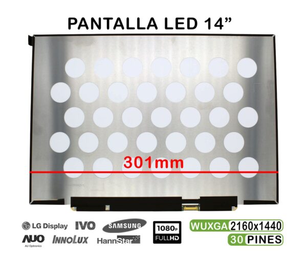 TELA LED 14" PARA PORTÁTIL TV140WTM-NH0 2160X1440 30 PINES