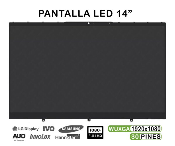 TELA LED TÁCTIL DE 14" PARA PORTÁTIL LENOVO IDEAPAD YOGA7-14ITL5 5D10S39670 30 PINES