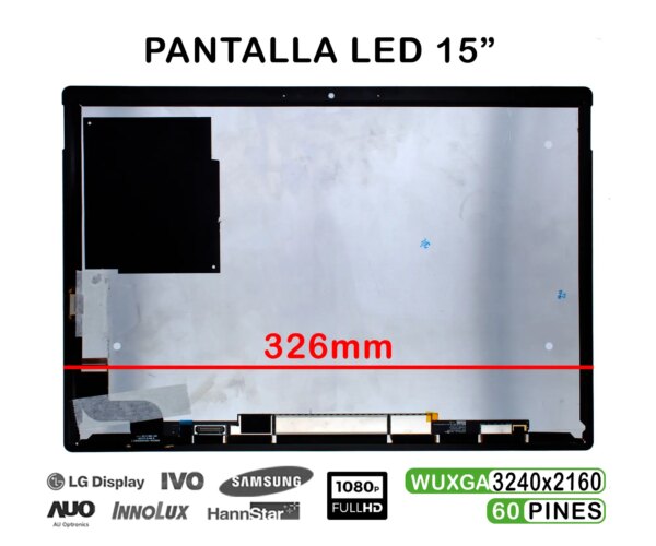 TELA TÁCTIL RETINA DE 15" MICROSOFT SURFACE BOOK 2 LP150QD1-SPA1 60 PIN