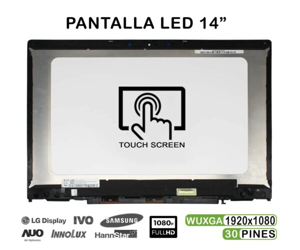 TELA LED DE 14" TÁCTIL CON MARCO PARA PORTÁTIL HP PAVILION X360 14-CD 14-CD0003NS 14-CD0008NS
