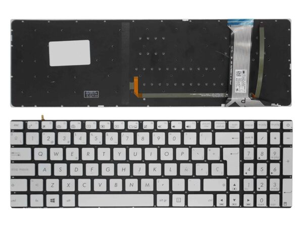 TECLADO PARA PORTATIL ASUS N551 N551J N551JB N551JK N551JM N551JQ PRATA 0KNB0-662BIT00