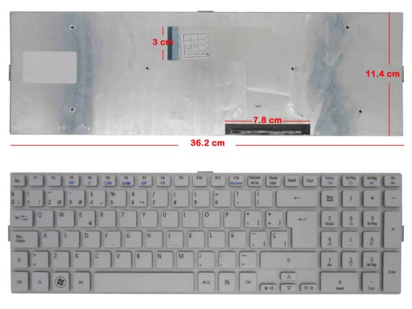 TECLADO PARA PORTATIL ACER ASPIRE AS5943 5943G AS8943 8943G PRATA