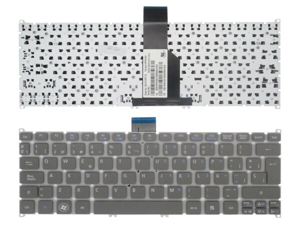 TECLADO PARA PORTATIL ACER ASPIRE S3 S5 V5-121 ONE 756 TRAVELMATE B1 CINZENTO