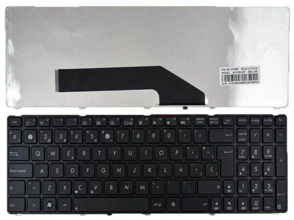 TECLADO PARA PORTATIL ASUS K50 K50A COM ESTRUTURA PRETO MATE