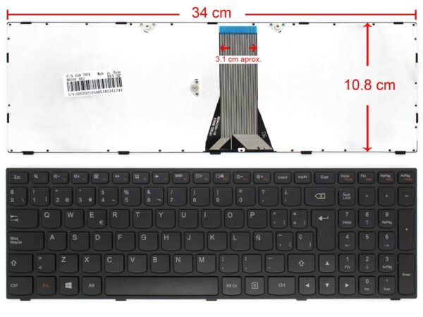 TECLADO PARA PORTÁTIL LENOVO IDEAPAD 300-15IBR 300-15ISK 300-17ISK 500-15ACZ FLEX 2 15 - Image 3