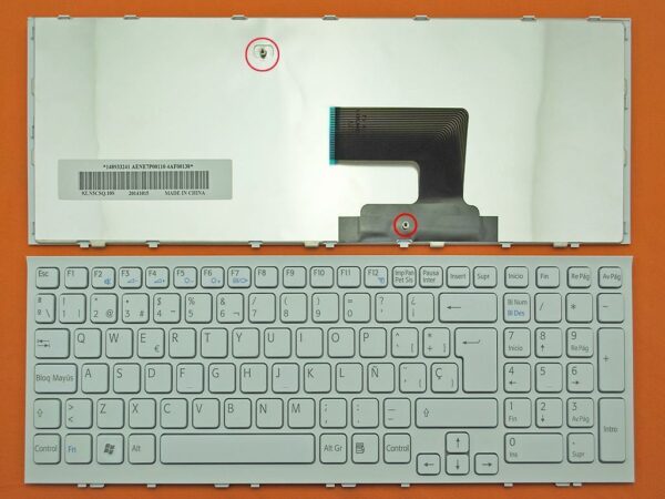 TECLADO PARA PORTATIL SONY VAIO VPC-EE SERIES EN BRANCO AENE7P00110 - Image 2