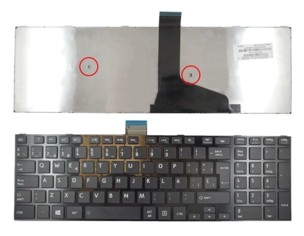 TECLADO PARA PORTÁTIL TOSHIBA SATELLITE S50 NEGRO CON MARCO BRILLANTE