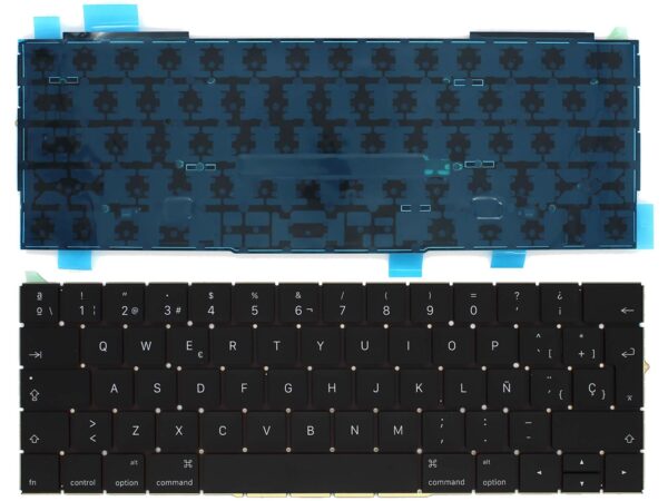 TECLADO RETROILUMINADO PARA PORTÁTIL APPLE MACBOOK PRO RETINA A1706 A1707 13.3" NEGRO