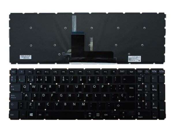 TECLADO BACKLIT PARA PORTATIL TOSHIBA SATELLITE L50-B BRILLANTE SIN ESTRUTURA