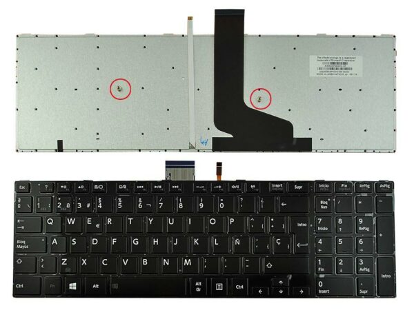 TECLADO PARA PORTATIL TOSHIBA SATELLITE S50-A S50D-A S50DT-A S50T-A S55-A PRETO BACKLIT