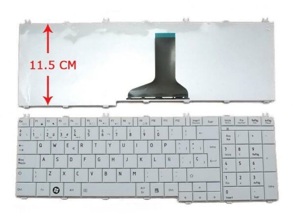 TECLADO PARA PORTATIL TOSHIBA SATELLITE L750 L770 L775 9Z.N4WSV.00S BRANCO - Image 2