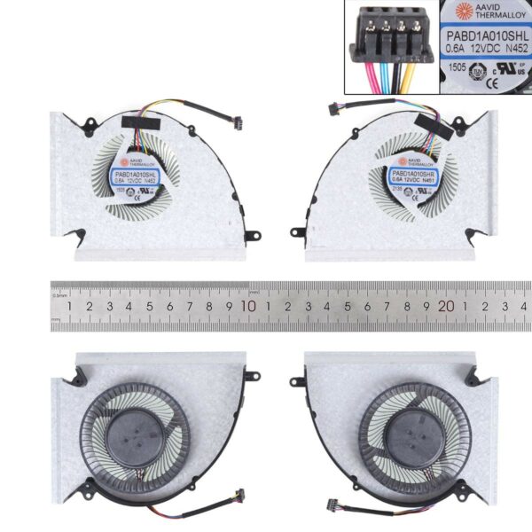 VENTILADORES PARA PORTÁTIL MSI GP76 GE76 WE76 MS-17K2 MS-17K3 PABD1A010SHL PABD1A010SHR N451 N452
