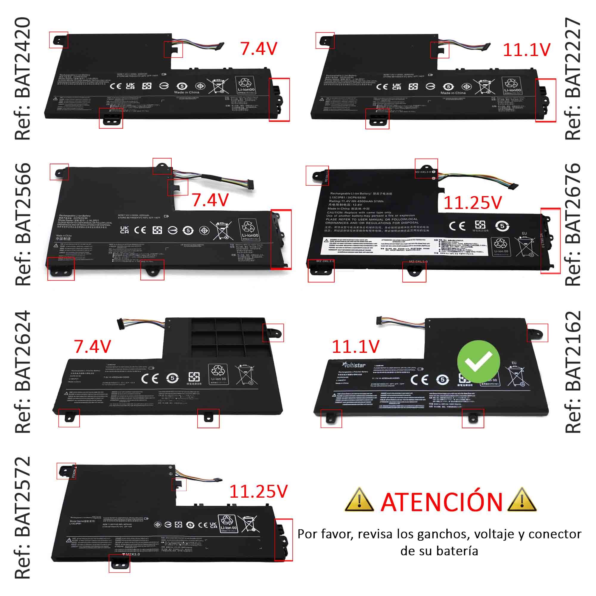 BATERIA PARA PORTATIL LENOVO YOGA 500-14ISK 80R5 80RL L15C2PB1 - Image 4