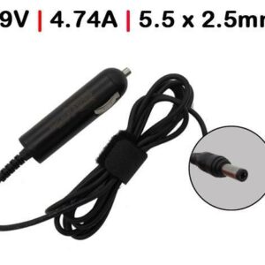 CARREGADOR DE CARRO PARA PORTATIL TOSHIBA SATELLITE M60 M65 SERIES 19V 4.74A 5.5X2.5 90W