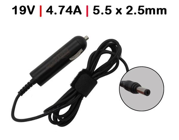 CARREGADOR DE CARRO PARA PORTATIL TOSHIBA SATELLITE M60 M65 SERIES 19V 4.74A 5.5X2.5 90W