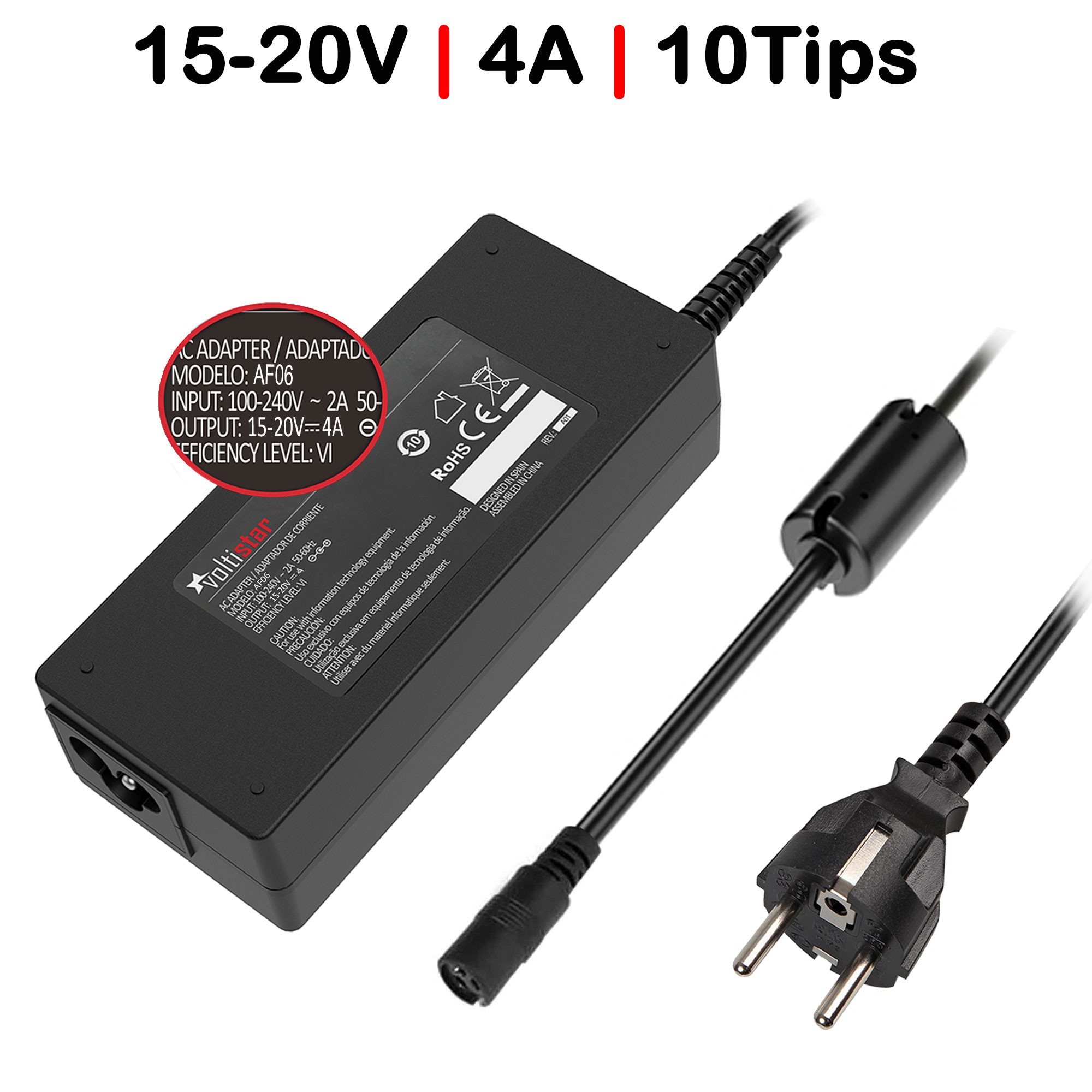 CARREGADOR UNIVERSAL PARA PORTÁTEIS 15-20V 65W
