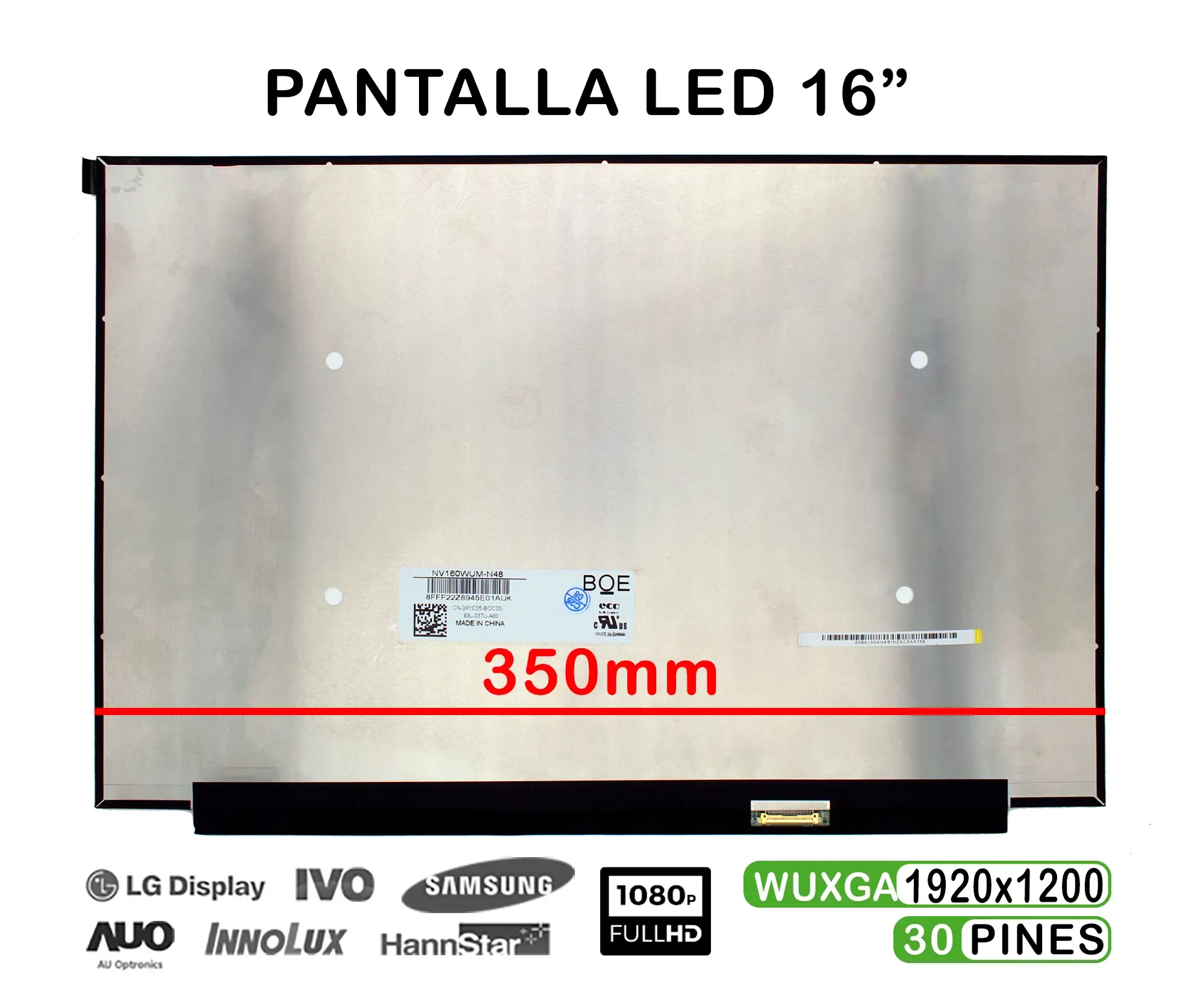 ECRÃ 16" PARA PORTÁTIL N160JCE-ELL