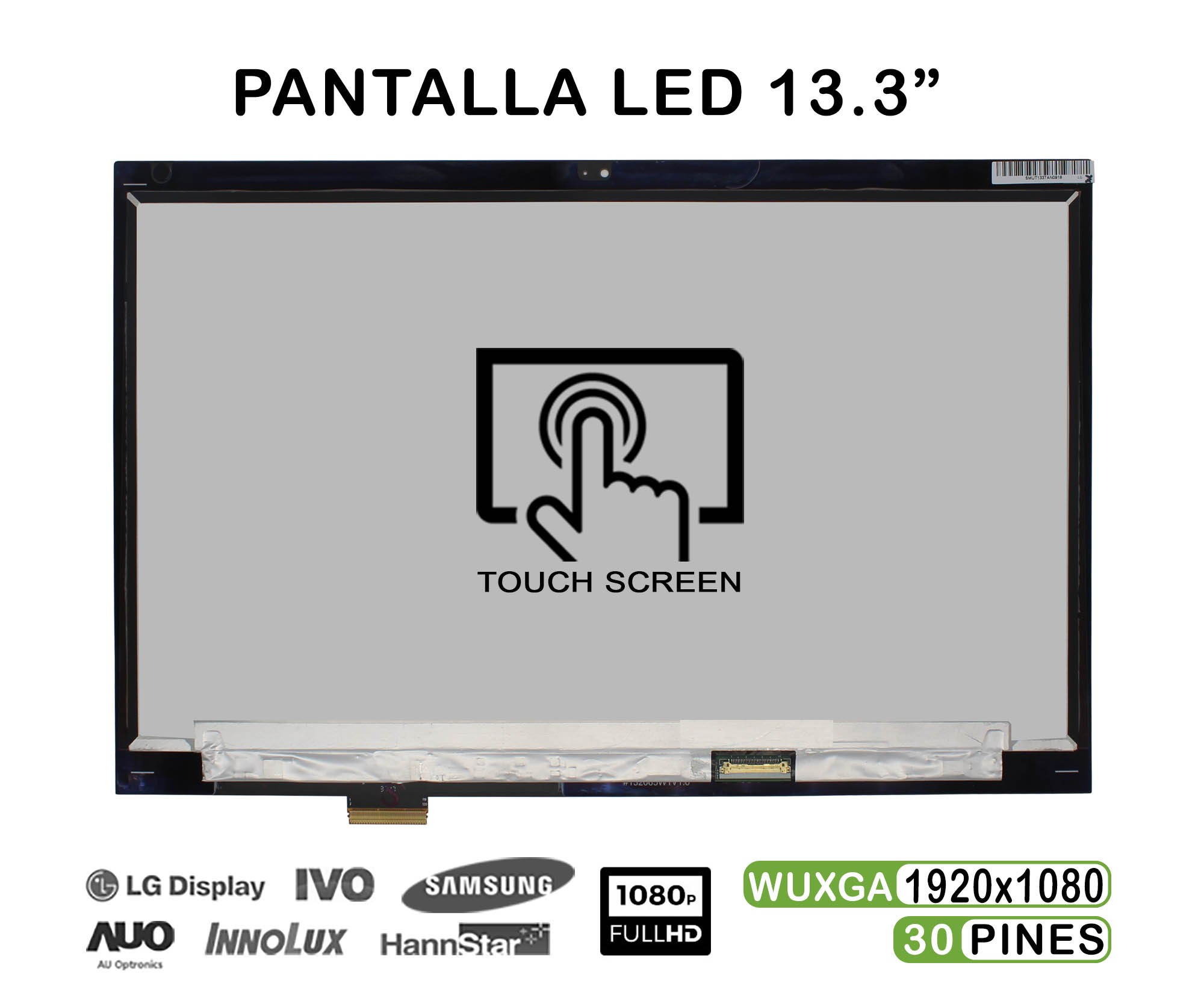 ECRÃ COM CRISTAL DE 13.3" PARA PORTATIL LENOVO THINKPAD X380 YOGA 20LH FHD 02DA168