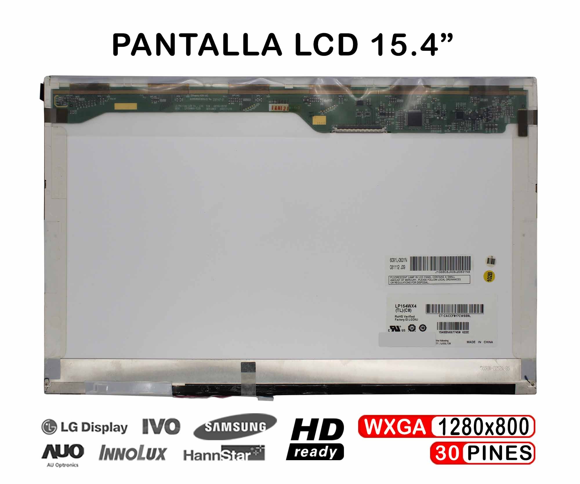 ECRÃ LCD DE 15.4" PARA PORTATIL MEDION AKOYA E5211 S5610 96370 96500