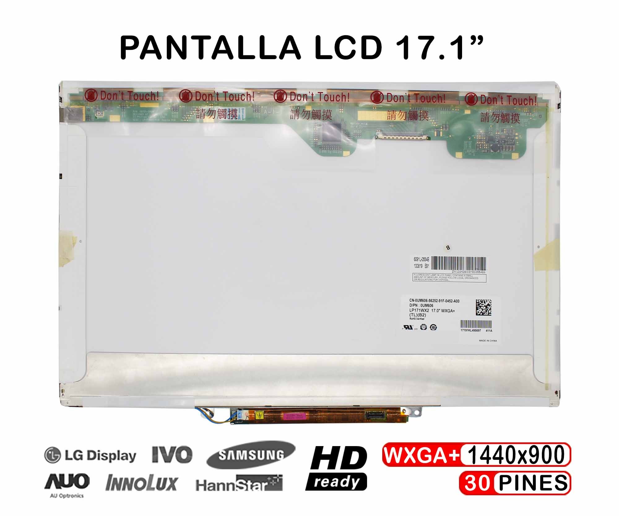 ECRÃ LCD DE 17.1" PARA PORTÁTIL LP171WX2 TL B2
