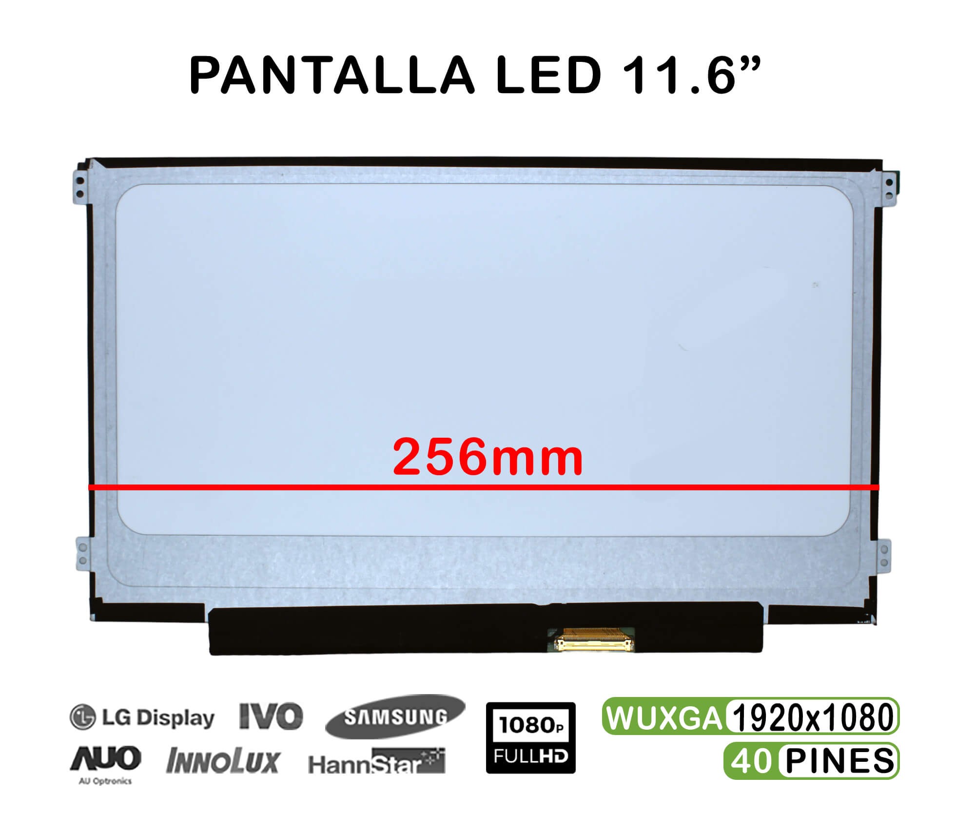 ECRÃ LED 11,6" PARA PORTÁTIL B116XAB01.0 30 PINOS