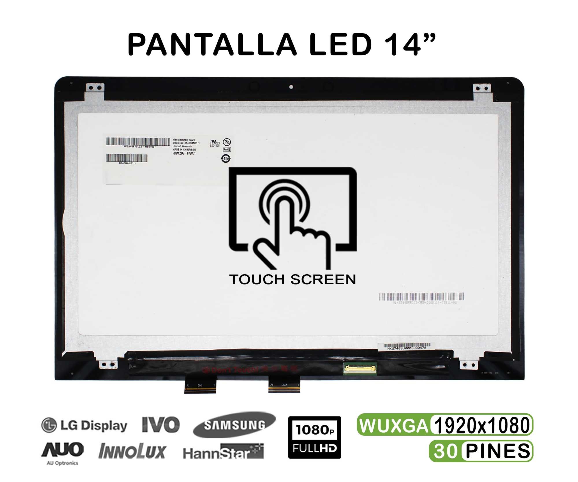 LED DE 14" + ECRÃ DE TOQUE PARA LAPTOP HP PAVILION X360 14-BA009NS