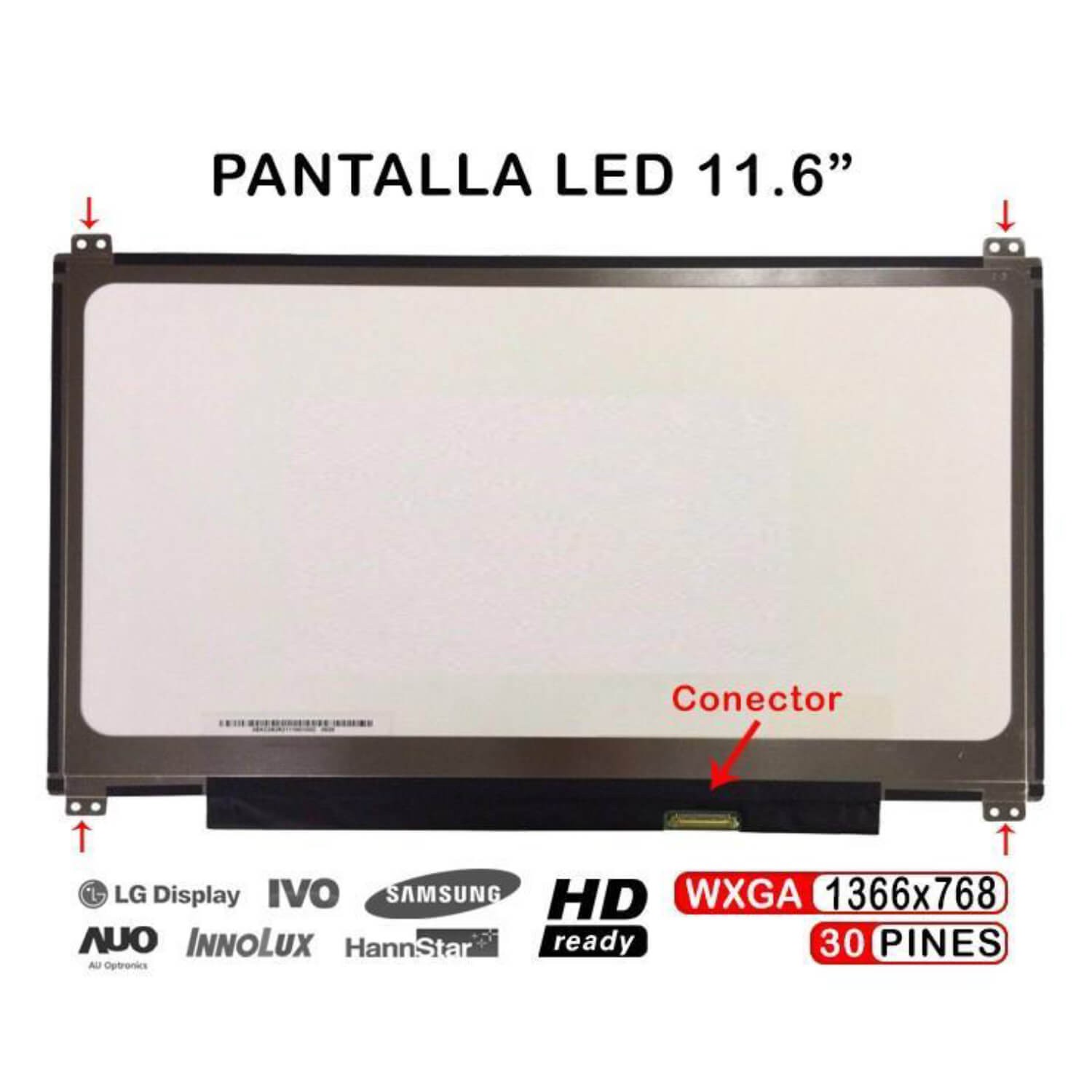 ECRÃ LED DE 11,6" PARA LAPTOP ASUS EEEBOOK X205T X205TA B116XTN02.3 30 PINOS - Image 2