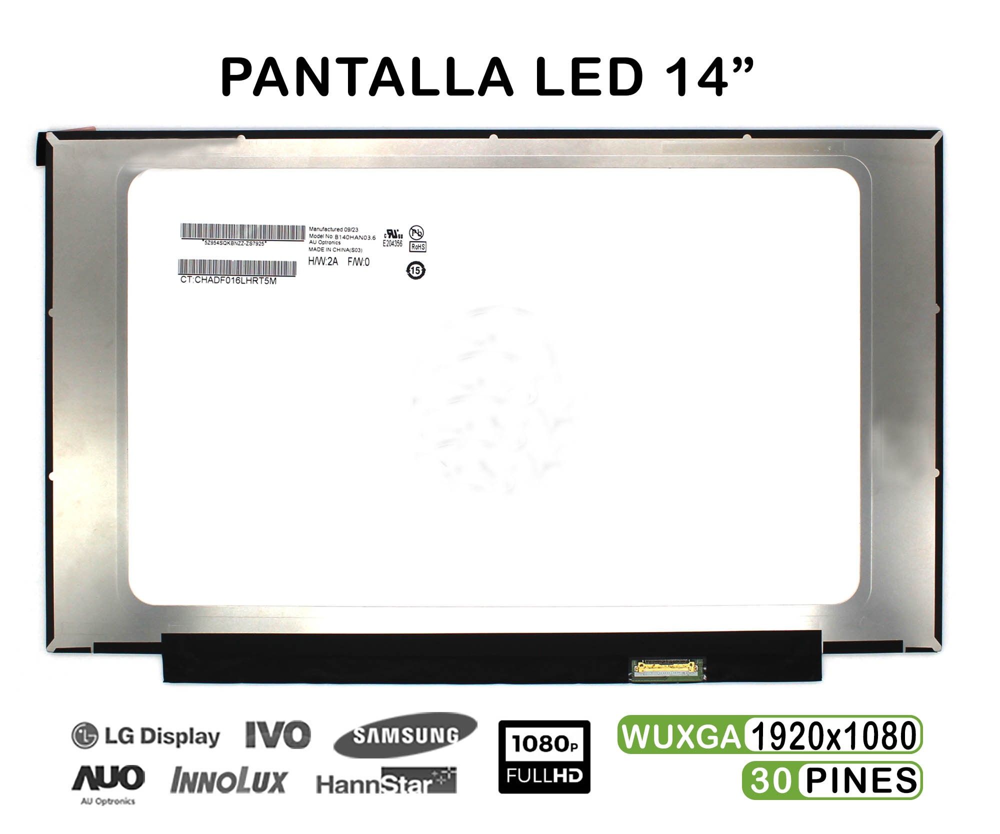 ECRÃ 14" PARA PORTATIL B140HAN03.6 LED 1920X1080