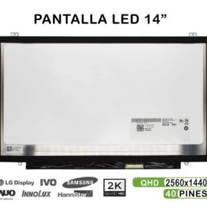 ECRÃ LED DE 14" PARA PORTATIL B140QAN01.0 2560X1440 40 PINES