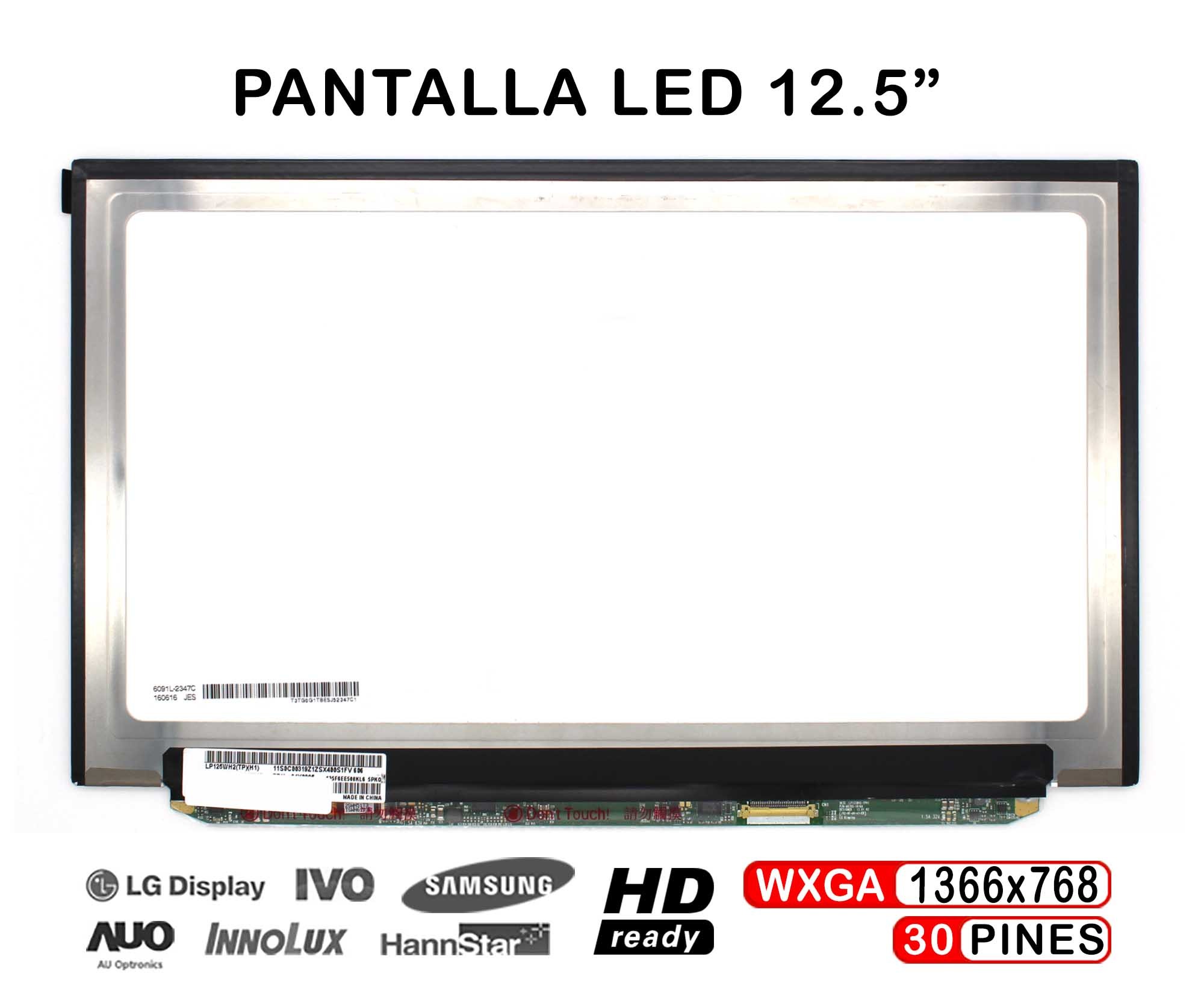 ECRÃ LED DE 12.5" PARA PORTATIL LP125WH2(TP)(H1) LP125WH2 TP H1