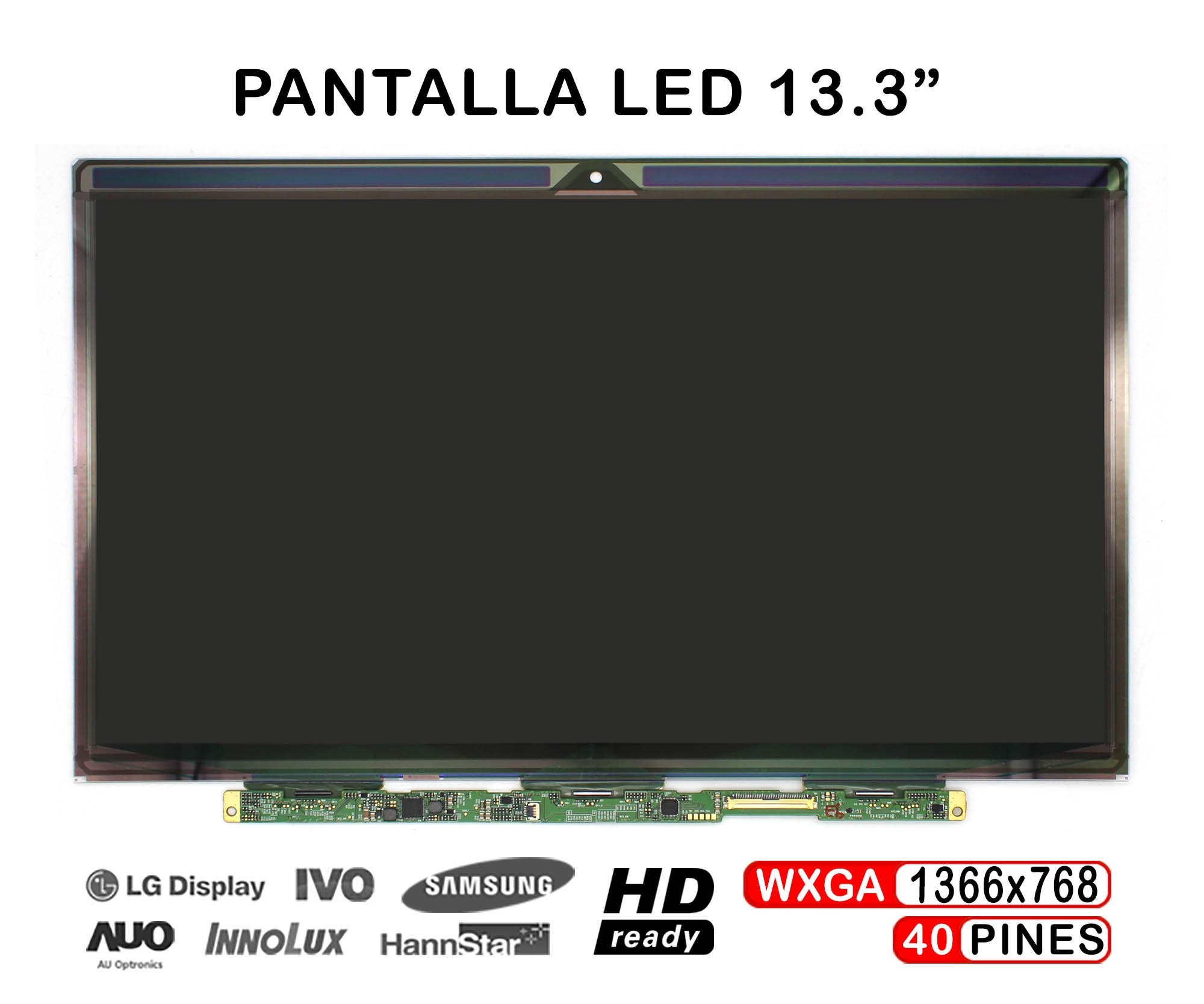 ECRÃ LED DE 13.3" PARA PORTATIL LP133WH4-TJA1 1366X768 40 PINES