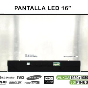 ECRÃ LED DE 16" PARA PORTATIL LP160WU1-SPF1 NV160WUM-N43 V8.0 FHD 30 PINES