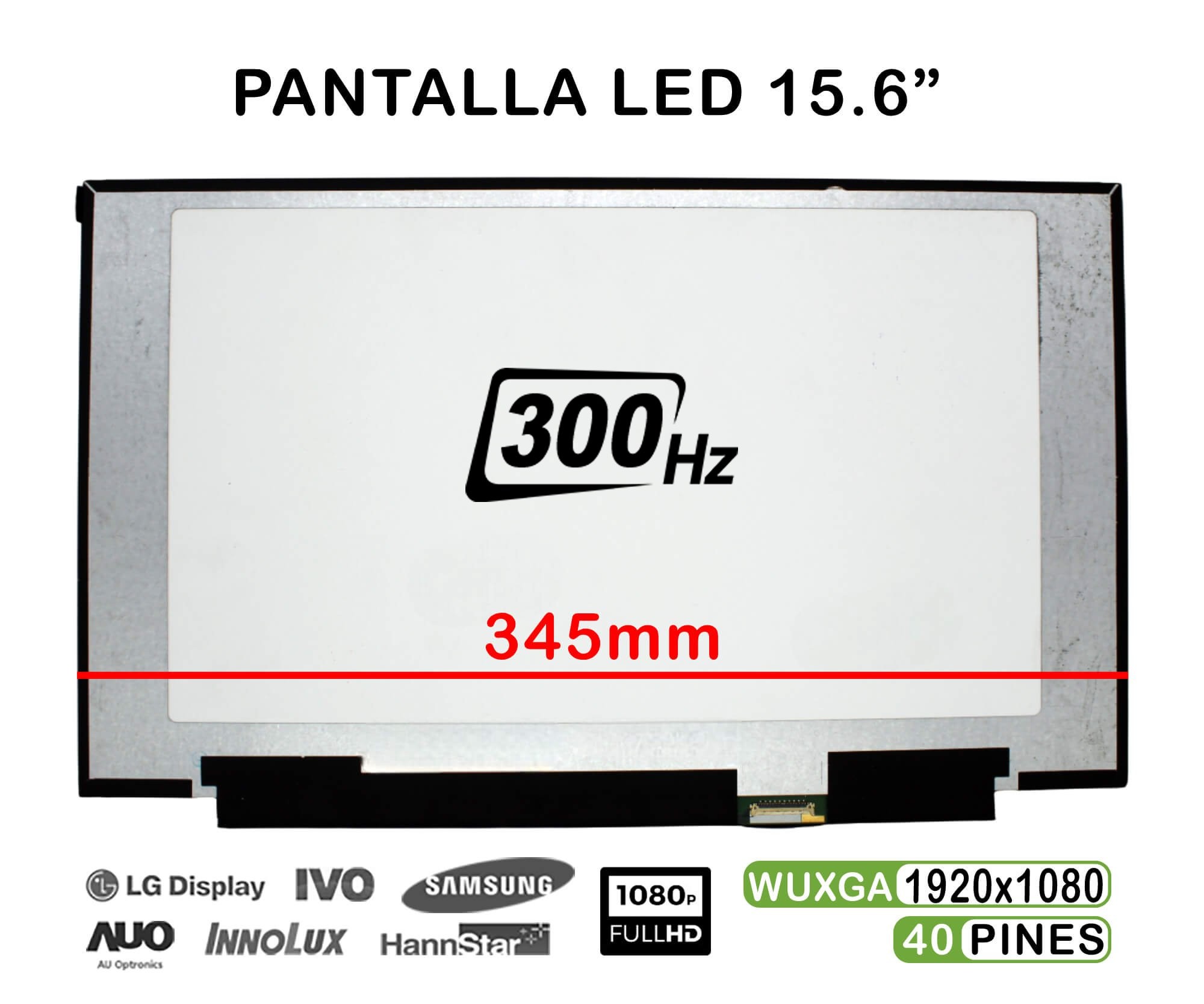 ECRÃ PARA PORTÁTIL 15,6" LQ156M1JW25 LED 1920×1080