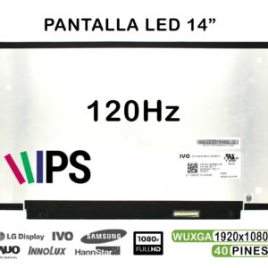 ECRÃ LED DE 14" PARA PORTATIL M140NVF7 R0 1.7 IPS 120HZ 40 PINES FHD