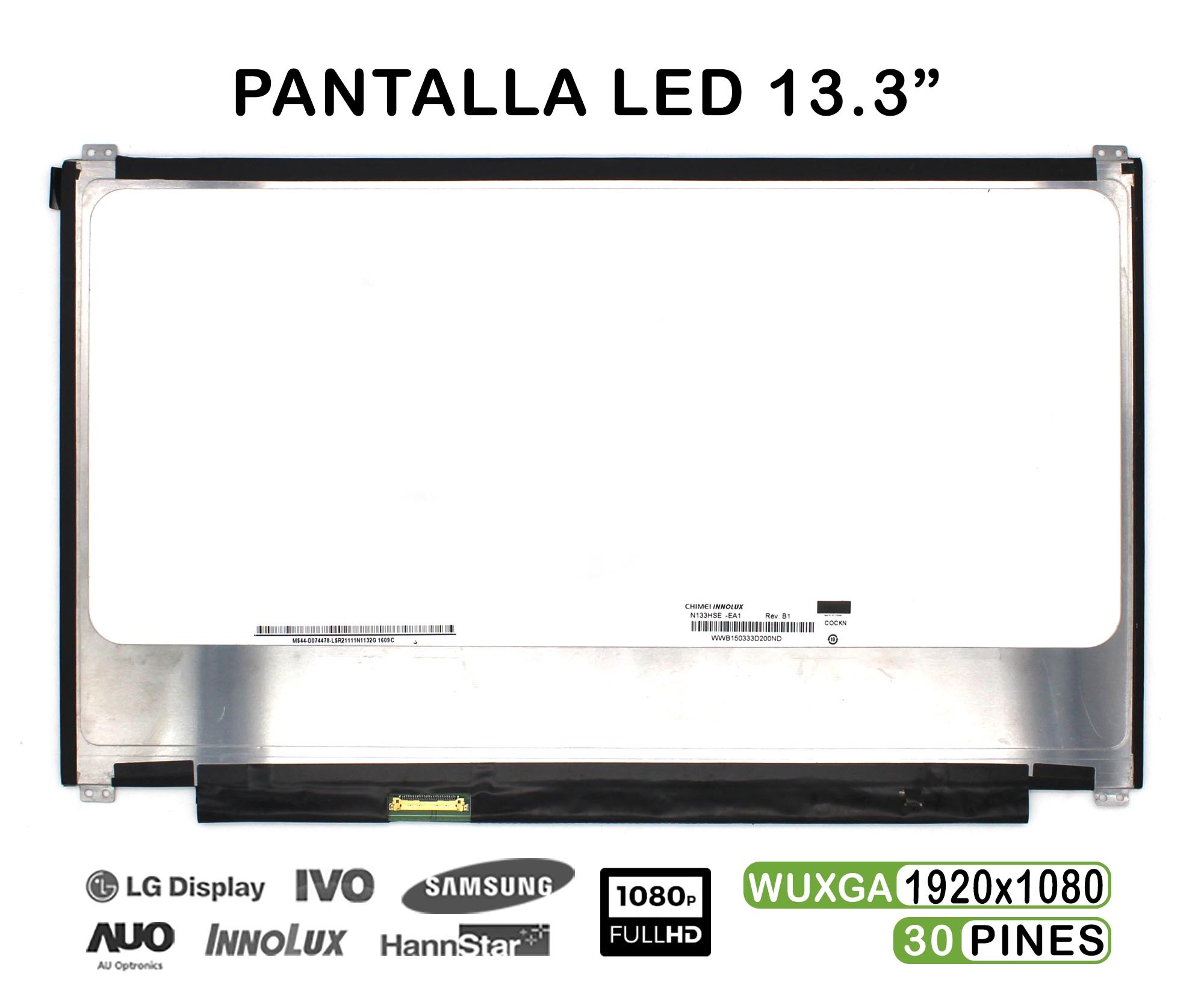 ECRÃ LED DE 13.3" PARA PORTATIL N133HSE-EA1 REV.B1 30 PINES