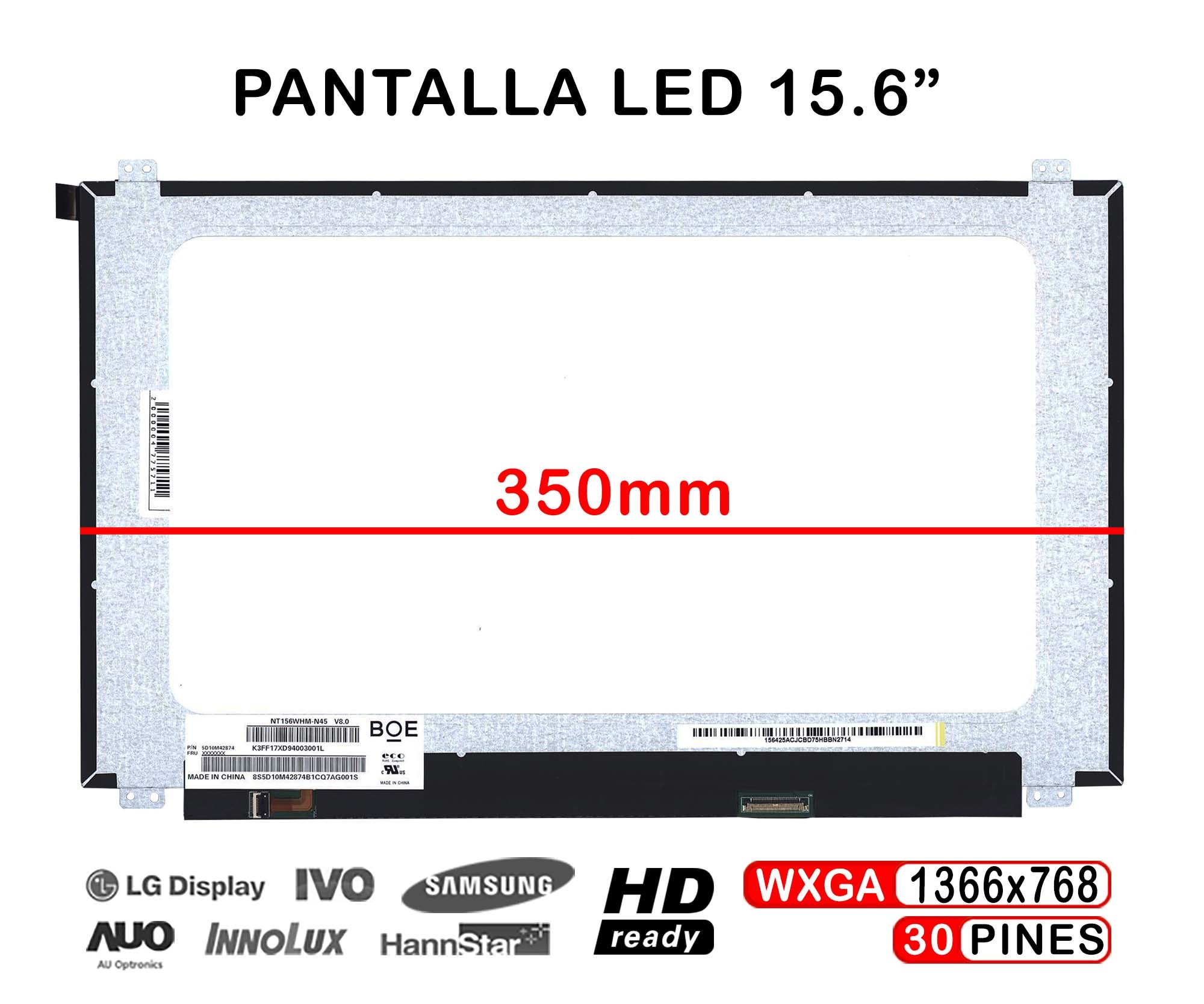 ECRÃ LED DE 15.6" PARA PORTATIL ASUS VIVOBOOK 15 X510UQ 15 X505BP 15 X505ZA SERIES