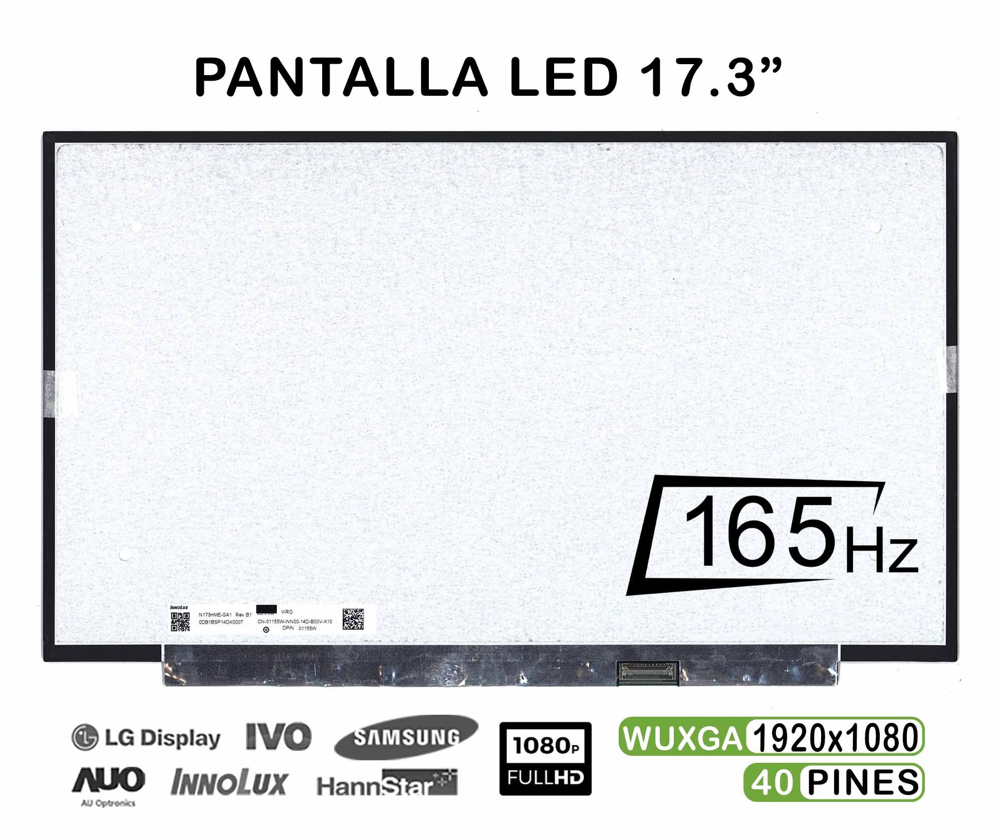 ECRÃ LED DE 17.3" PARA PORTATIL N173HME-GA1 FHD 165HZ