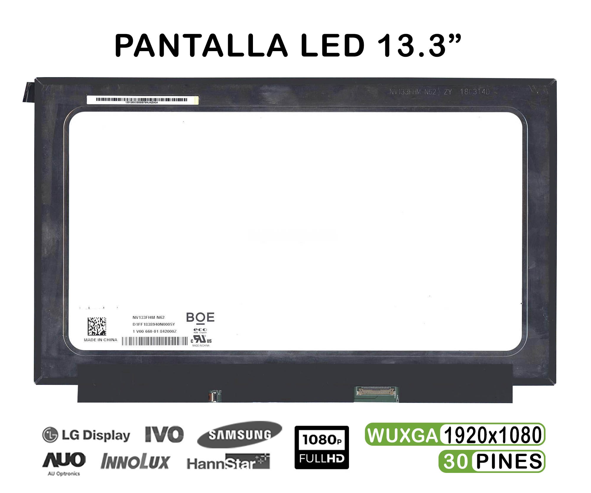 ECRÃ LED DE 13.3" PARA PORTATIL NV133FHM-N62