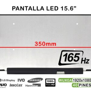 ECRÃ LED DE 15.6" PARA PORTÁTIL NV156FHM-NY8 FHD 165HZ 350MM 40 PINES