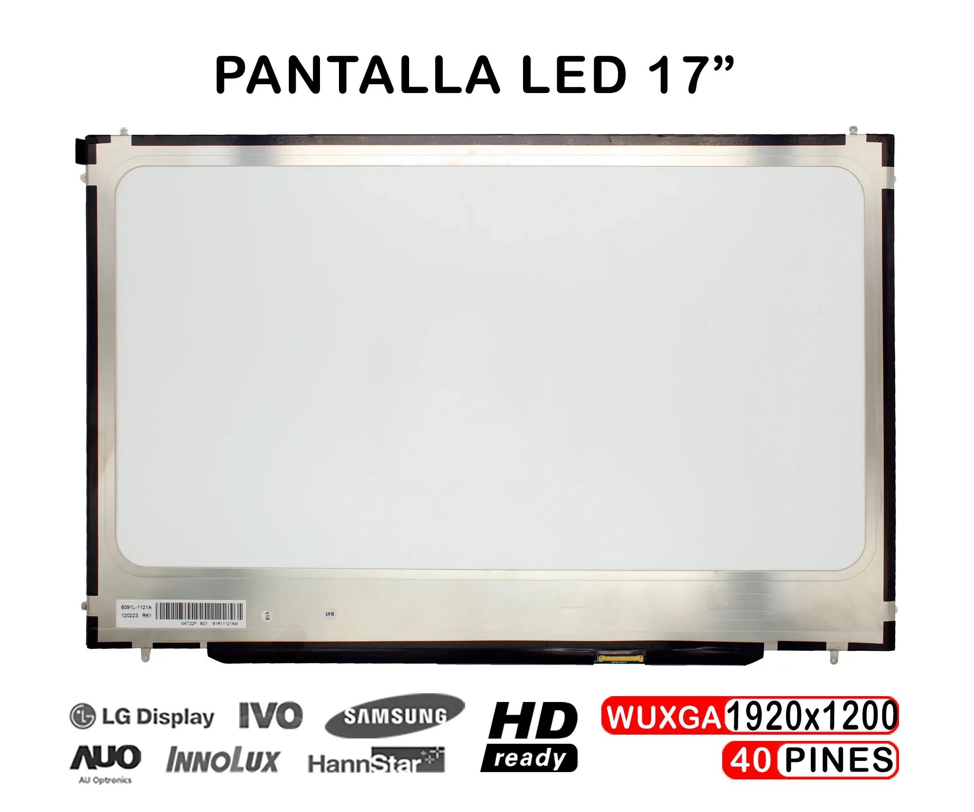 ECRÃ LED DE 17" PARA PORTATIL MACBOOK PRO A1297 A1287 UNICUERPO