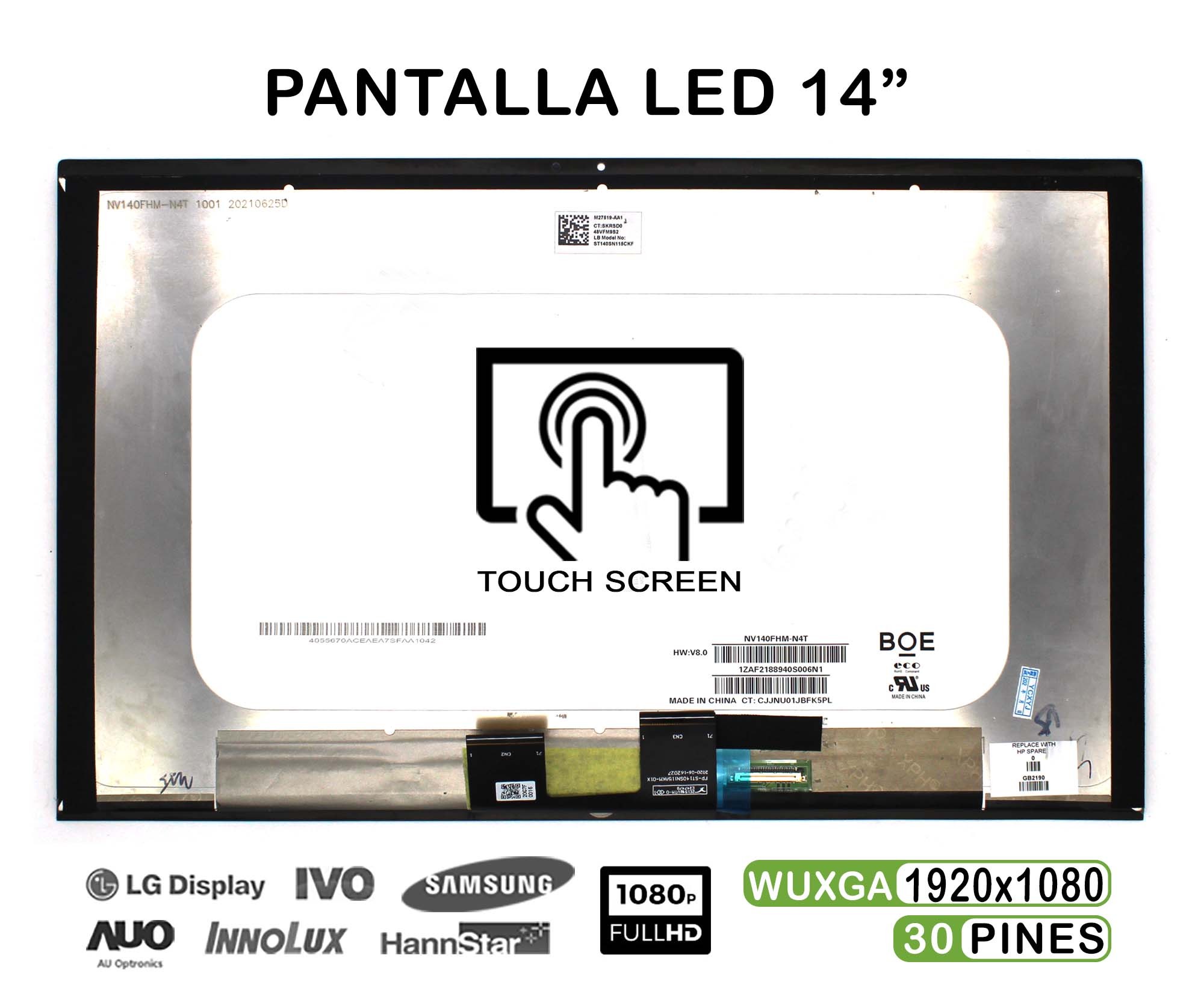 ECRÃ LED TÁTIL 14" PARA PORTATIL HP PAVILION X360 14M-BY FHD