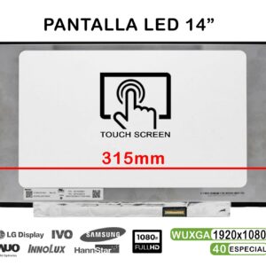 ECRÃ LED TÁTIL DE 14" PARA PORTATIL N140HCN-EA1 REV.C5 SD10Z34907 FHD 40PINES 315MM