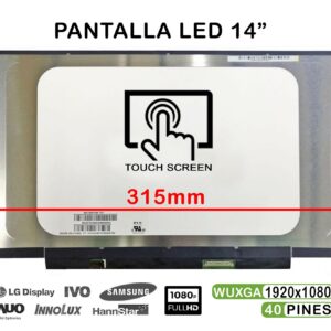 ECRÃ LED TÁTIL DE 14" PARA PORTATIL NV140FHM-T01 40 PIN IPS