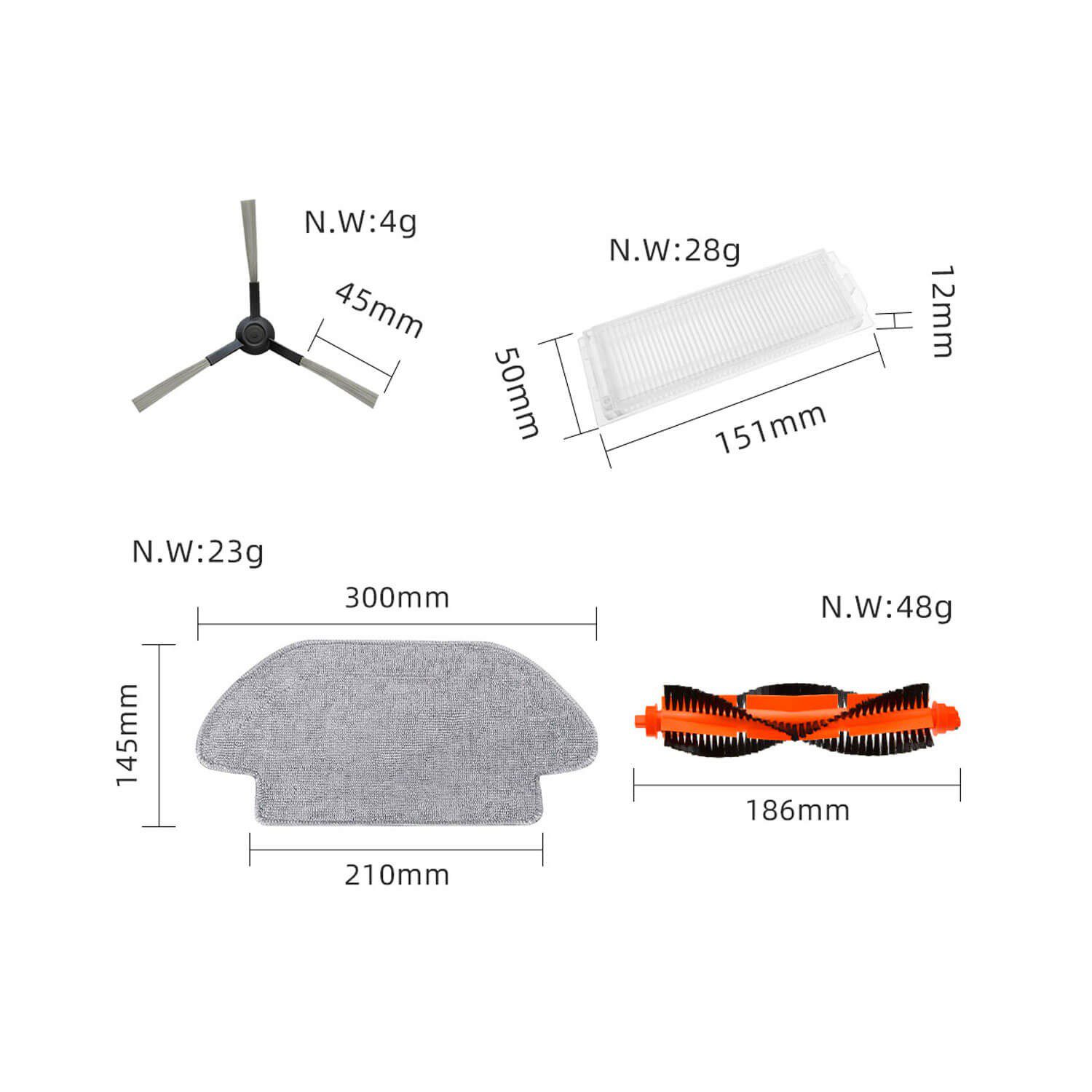 KIT DE RECAMBIOS PARA ASPIRADOR XIAOMI ROBOT VACUUM MOP PRO 2S VIOMI V2 V2 PRO V3 SE - Image 2