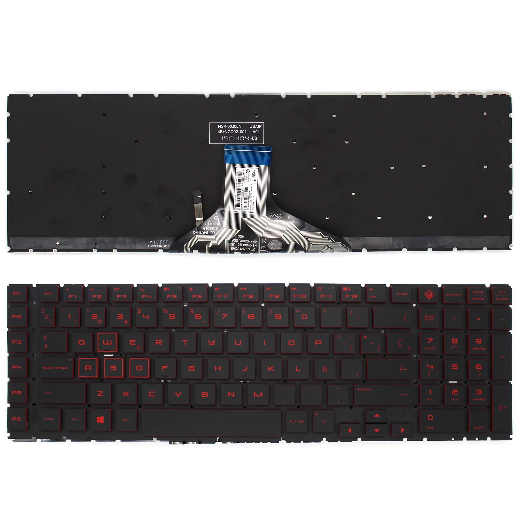 TECLADO PARA PORTÁTIL RETROILUMINADO HP 17-CB 12-0405A-WX01-T01